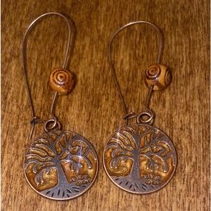 Pierced Deeply Rooted Bronze Earrings